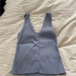 Madewell Ribbed blue Button-Up Tank Top